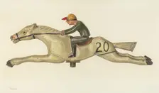 Horse and Jockey, c. 1939. Creator: Palmyra Pimentel