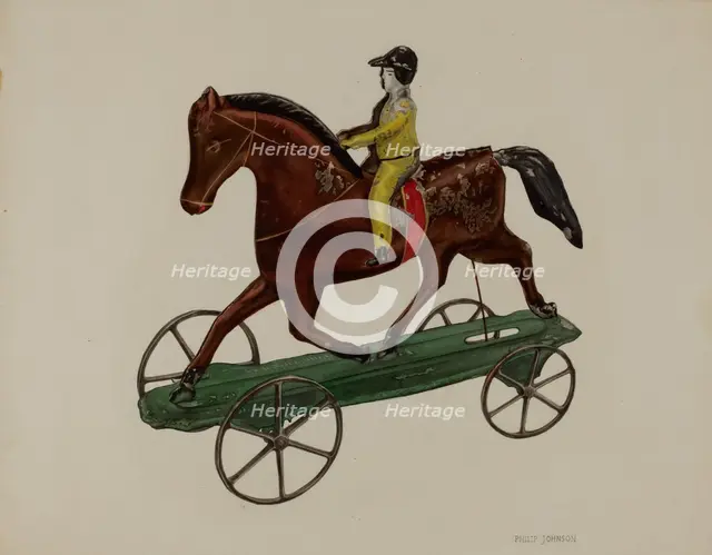 Horse and Rider, 1935/1942. Creator: Philip Johnson.