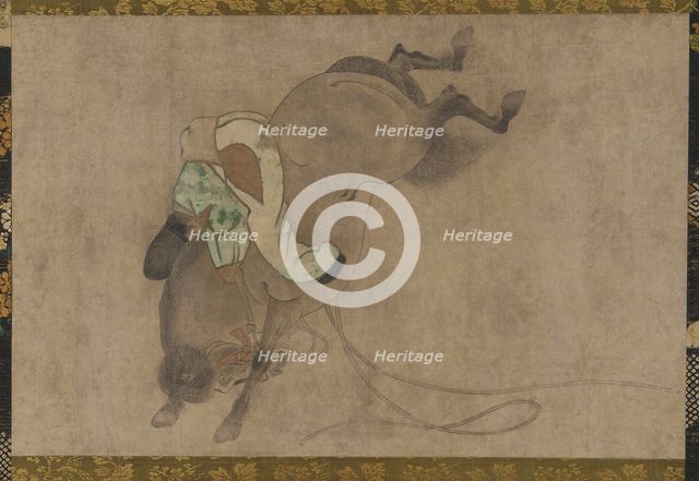 Horse and Rider, Momoyama period, 1568-1615. Creator: Unknown.