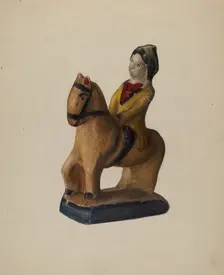 Horse and Rider, c. 1939. Creator: Mina Lowry