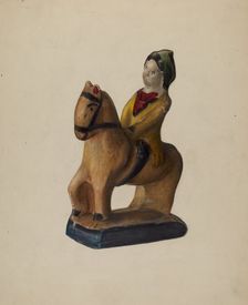 Horse and Rider, c. 1939. Creator: Mina Lowry