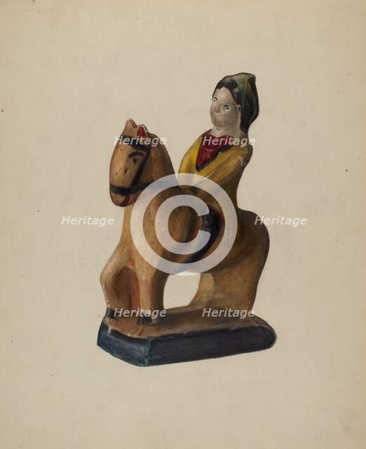 Horse and Rider, c. 1939. Creator: Mina Lowry.