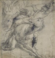 Horse and Rider falling, c1537. Artist: Titian