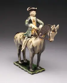 Horse and Rider, Staffordshire, c. 1760. Creator: Staffordshire Potteries