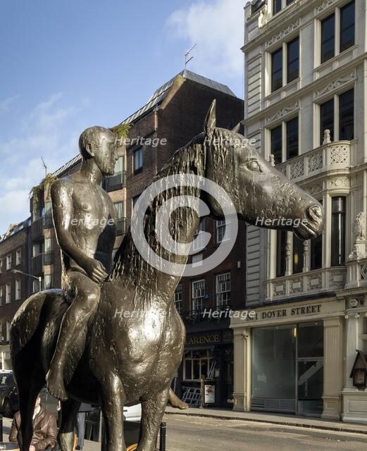 'Horse and Rider', sculpture by Elisabeth Frink, Dover Street and Piccadilly, London, c2010s(?). Artist: Chris Redgrave.