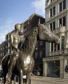 Horse and Rider sculpture by Elisabeth Frink, Dover Street and Piccadilly, London, c2010s(?). Artist: Chris Redgrave