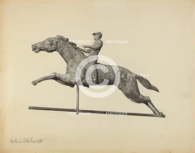 Horse and Rider Weather Vane, 1935/1942. Creator: Helen Hobart.