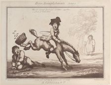 Horse Accomplishments, Sketch 7: A Civilian !!, August 1, 1799., August 1, 1799. Creator: Thomas Rowlandson