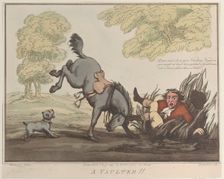 Horse Accomplishments, Sketch 12: A Vaulter !!, August 1, 1799., August 1, 1799. Creator: Thomas Rowlandson