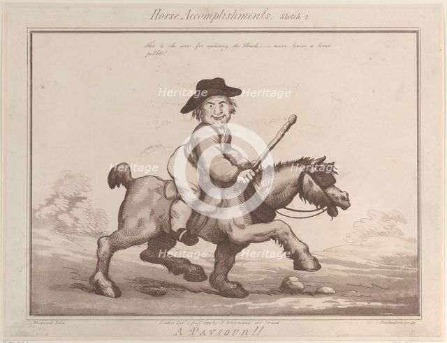 Horse Accomplishments, Sketch 2: A Paviour !!, August 1, 1799., August 1, 1799. Creator: Thomas Rowlandson.