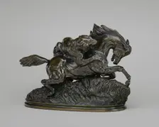 Horse Attacked by a Tiger, model 1837 or before, cast possibly after 1875. Creator: Antoine-Louis Barye