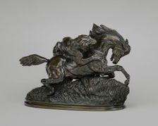 Horse Attacked by a Tiger, model 1837 or before, cast possibly after 1875. Creator: Antoine-Louis Barye
