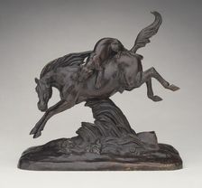 Horse Attacked by Lioness, 1843. Creator: Jean-François-Théodore Gechter