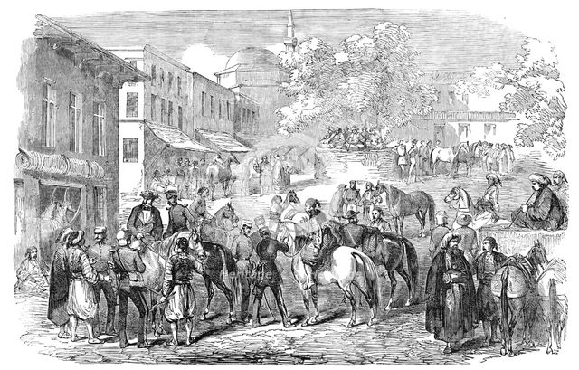 Horse Bazaar, at Constantinople, 1854. Creator: Unknown.