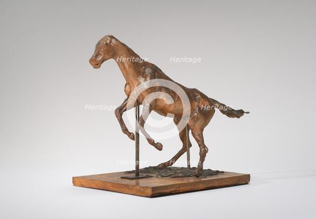 Horse Balking (Horse Clearing an Obstacle), late 1880s. Creator: Edgar Degas.