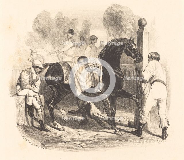 Horse before the Race. Creator: Célestin Nanteuil.