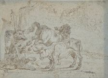 Horse, Bull, Lion, and Boar, 17th century. Creator: Anon