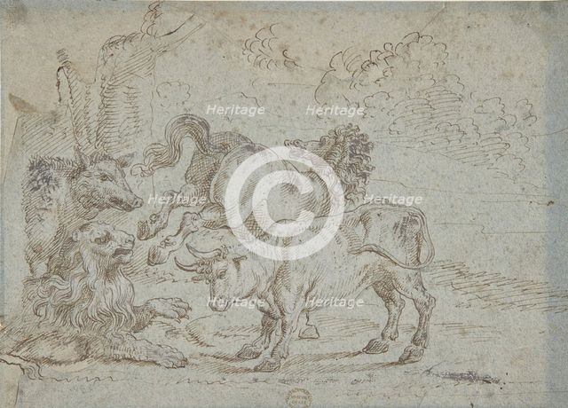 Horse, Bull, Lion, and Boar, 17th century. Creator: Anon.