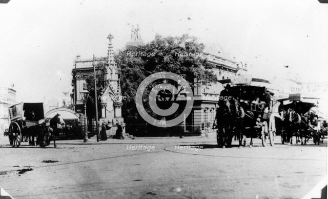 Horse Buses corner of Queen and Eagle Street, Brisbane, 1900. Creator: Unknown.