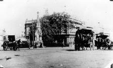 Horse Buses corner of Queen and Eagle Street, Brisbane, 1900. Creator: Unknown