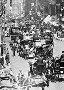 Horse buses in the Strand, City of Westminster, London. Creator: Unknown