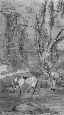 Horse, Groom, and Falcon, 17th century. Creator: Unknown