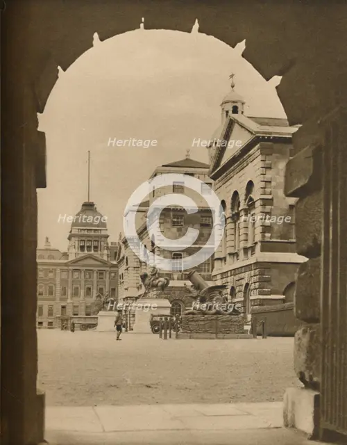 'Horse Guards Parade Framed in the Archway of Treasury Passage', c1935. Creator: Unknown.