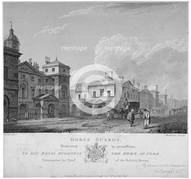 Horse Guards, Westminster, London, 1795. Artist: Thomas Medland