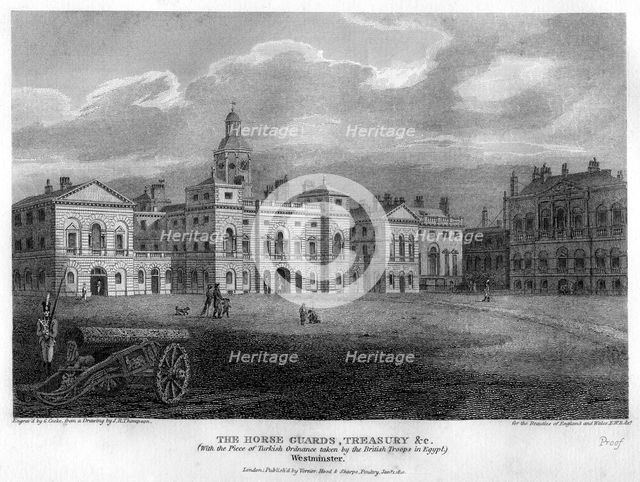Horse Guards, Westminster, London, 1810.Artist: G Cooke
