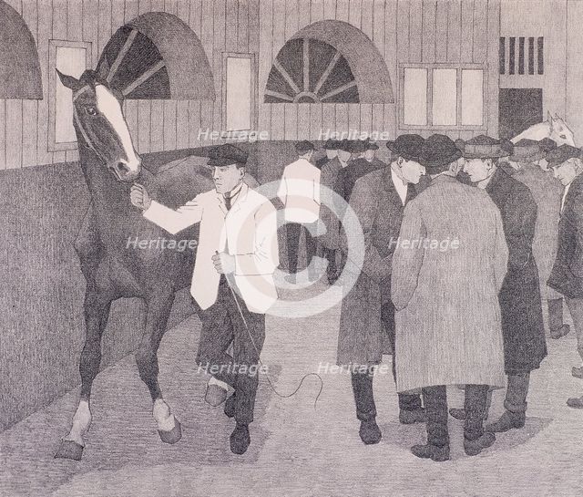 Horse dealers at the Barbican, London, c1918. Artist: Anon