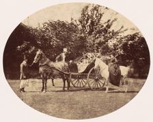 Horse-drawn Carriage and Female Rider, 1858. Creator: William Henry Lake Price