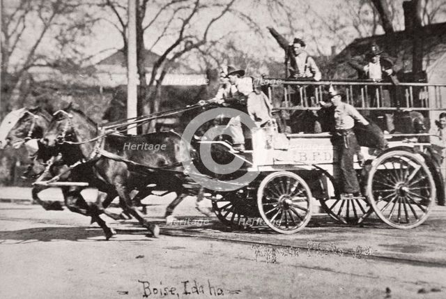 Horse-drawn fire engine, Boise, Idaho, USA, c1900. Creator: Unknown.