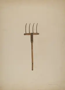 Horse Drawn Hay Fork, c. 1941. Creator: Frances Godfrey