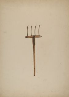 Horse Drawn Hay Fork, c. 1941. Creator: Frances Godfrey