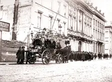 Horse-drawn hearse, Antwerp, 1898Artist: James Batkin