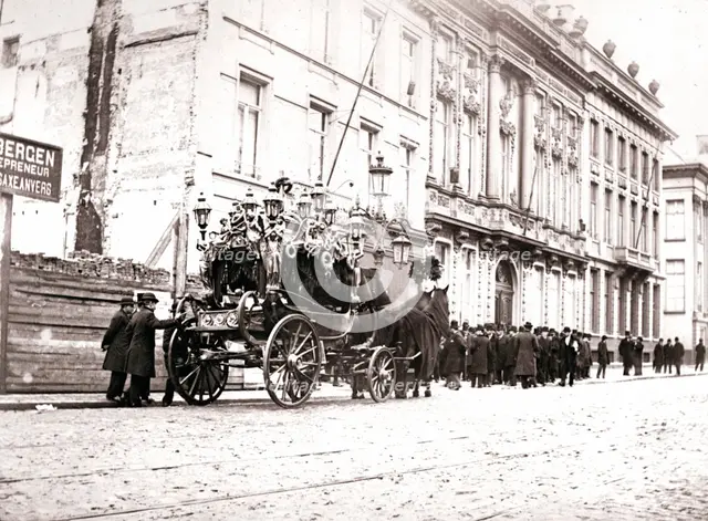 Horse-drawn hearse, Antwerp, 1898Artist: James Batkin