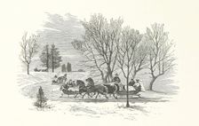 Horse-drawn sleighs, 1890. Creator: Unknown
