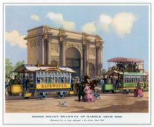 Horse Drawn Tramway at Marble Arch 1860