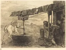 Horse-driven Mill (Le manege). Creator: Alphonse Legros