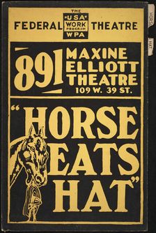 Horse Eats Hat, New York, 1936. Creator: Unknown