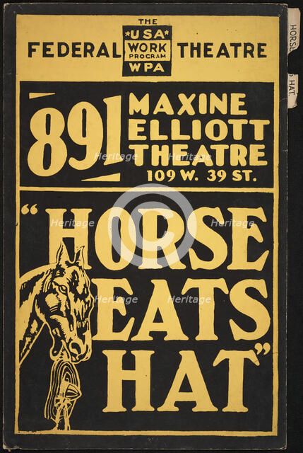 Horse Eats Hat, New York, 1936. Creator: Unknown.