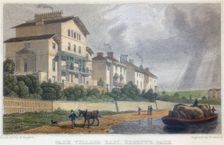 Horse hauling a barge on the Regent's Canal at Park Village East, London, 1829. Creator: W Radcliff