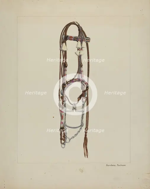 Horse Hair Bridle, c. 1937. Creator: Gordena Jackson.
