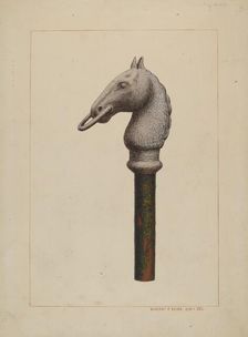 Horse Head Hitching Post, 1935/1942. Creator: Vincent P. Rosel