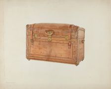 Horse Hide Trunk, c. 1939. Creator: Frank M Keane