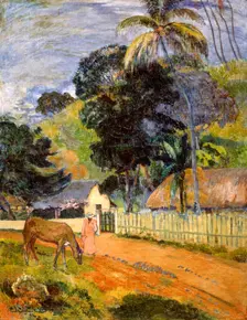 Horse on Road, Tahitian Landscape 1899. Artist: Paul Gauguin