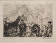 Horse Market in Algiers, 1898. Creator: Albert Besnard (French, 1849-1934)