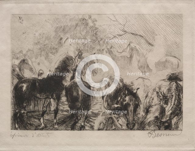 Horse Market in Algiers, 1898. Creator: Albert Besnard (French, 1849-1934).