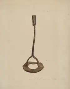 Horse Shoe Candle Holder, c. 1939. Creator: John Swientochowski