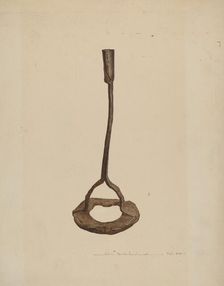 Horse Shoe Candle Holder, c. 1939. Creator: John Swientochowski